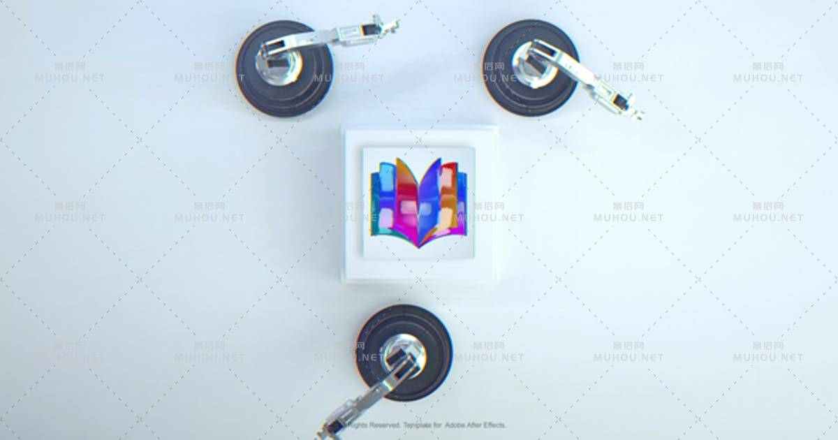 机械臂机器人logo标志AE视频模板