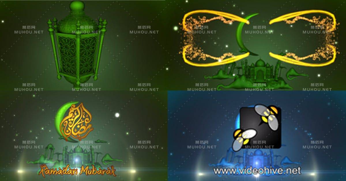 斋月开斋节穆巴拉克logo标志斯塔里之夜AE视频模板