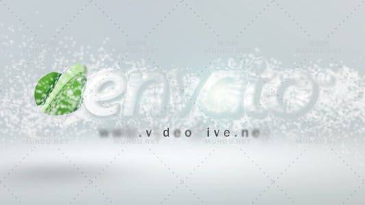 粒子冻结结冰冬天logo标志揭示AE视频模板插图