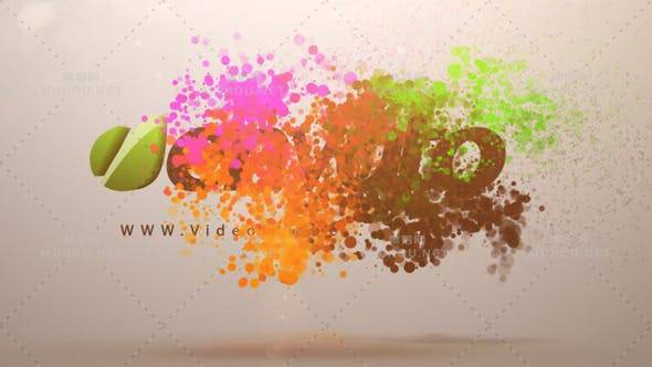 彩色粒子颜色喷涂logo标志动画AE视频模板插图