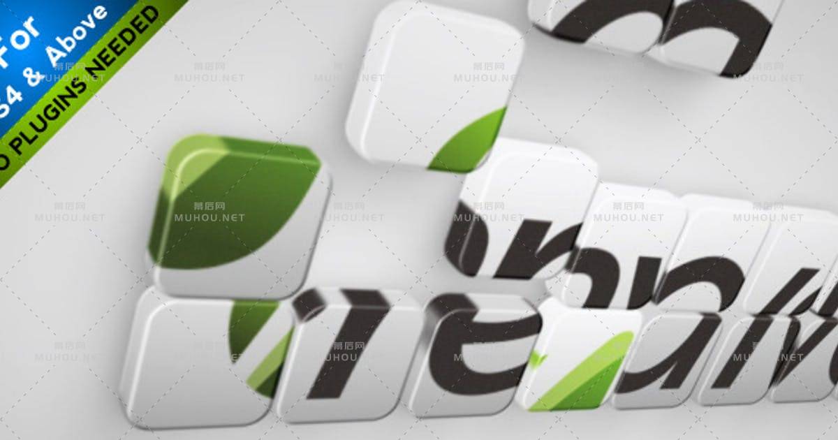 拼图在一起的logo标志AE视频模板