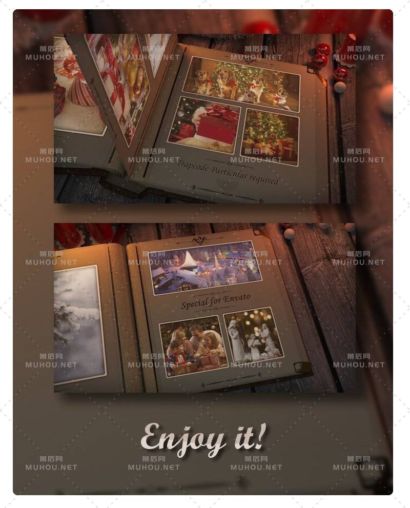 圣诞节回忆幻灯片复古相册视频AE模板插图