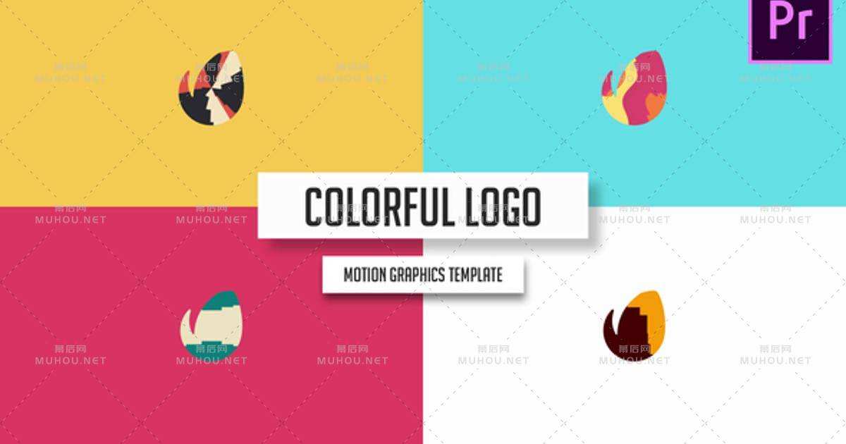 彩色动画图标logo标志PR视频模板