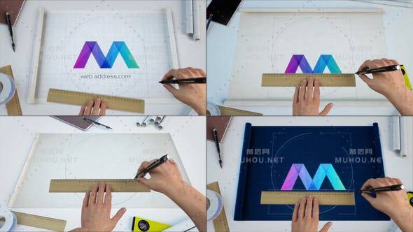 设计师滚动蓝图logo标志合集资源PR视频模板插图