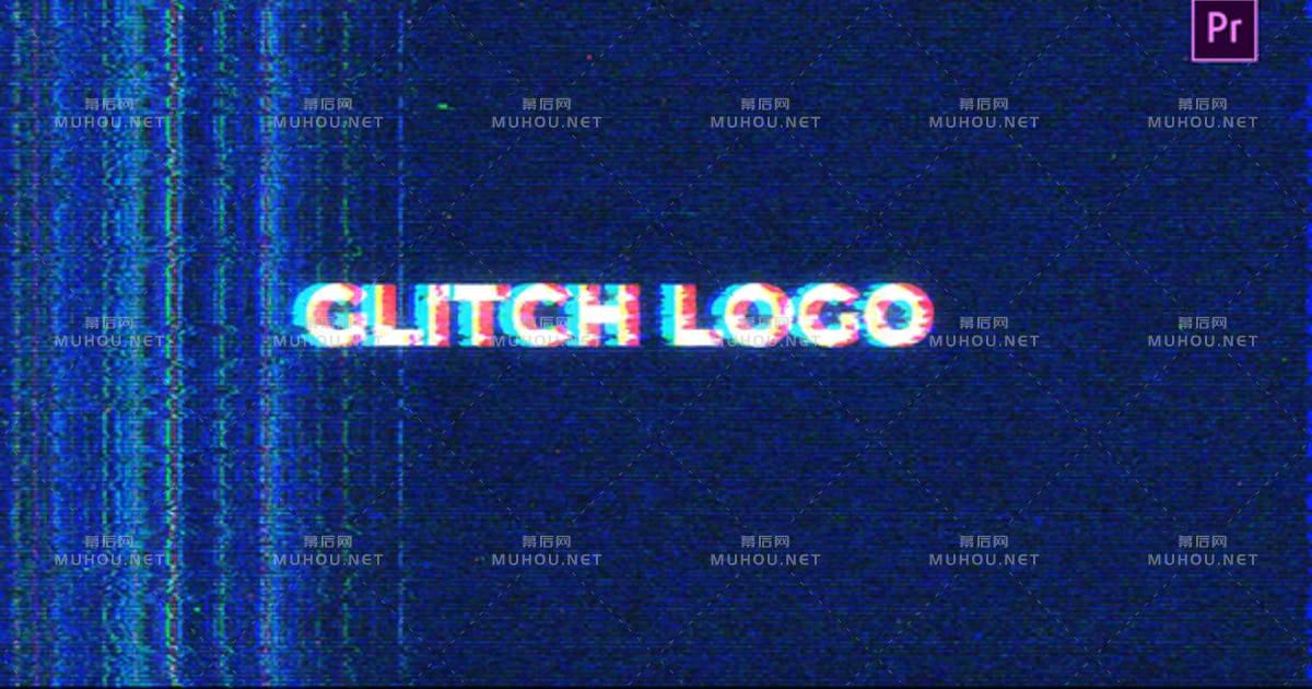 Noise Glitch Logo信号干扰动画PR视频模板