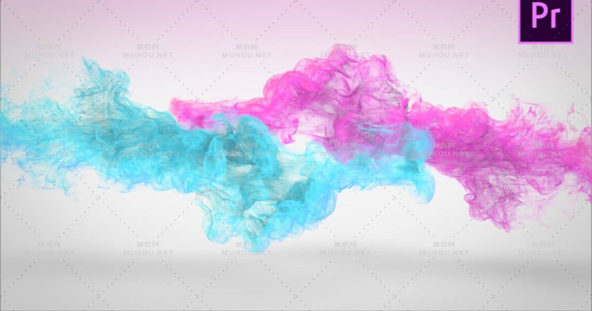 Mixing Particles 梦幻彩色水墨烟雾效果logo标志PR视频模板