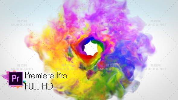 彩色旋转烟雾logo标志揭示-Premiere ProPR视频模板插图