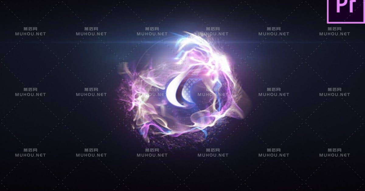 神秘星云粒子logo标志演绎 (MOGRT)PR视频模板