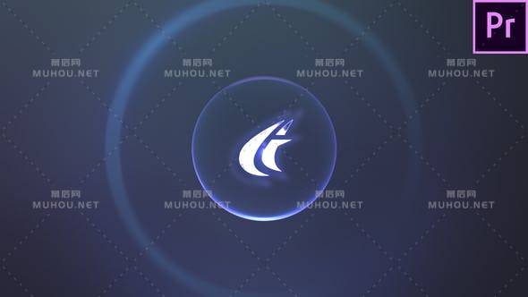 Colorful Bling Logo 2蓝色耀斑发光光效logo标志PR视频模板插图