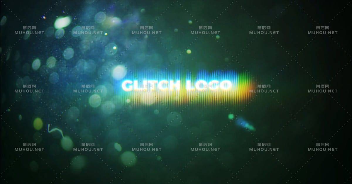 Flare Glitch Mogrt梦幻光斑LOGO标志PR视频模板