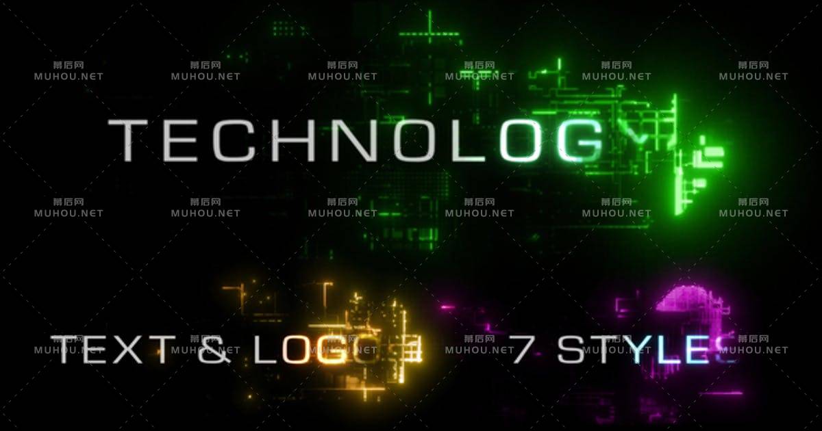 技术科技包装片头logo+文字 (标志和标题)PR视频模板