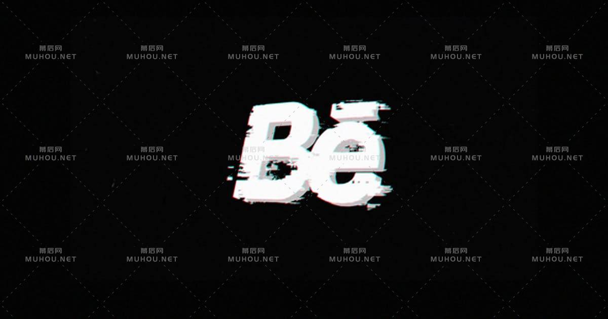 Premiere Pro的信号干扰logo失真标志PR视频模板