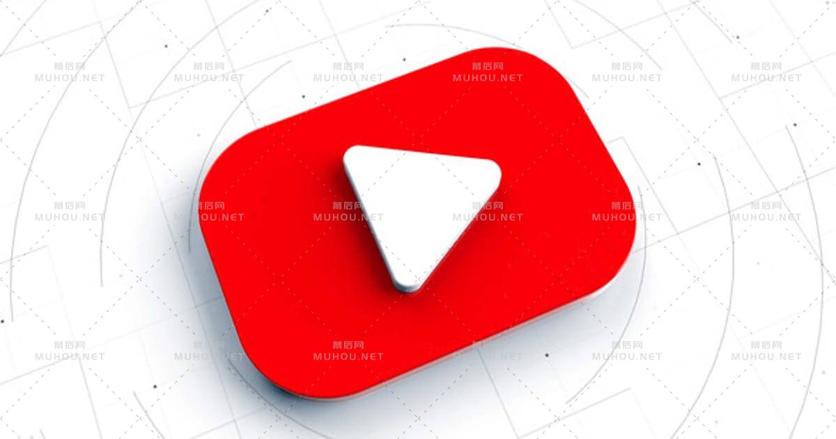 红色播放器图标logo标志简介PR视频模板