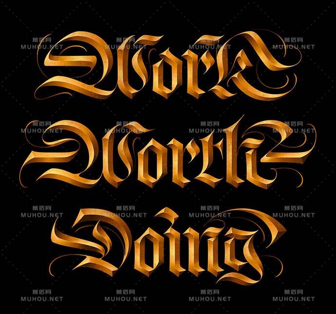 20款高贵的3D金色艺术文字设计作品