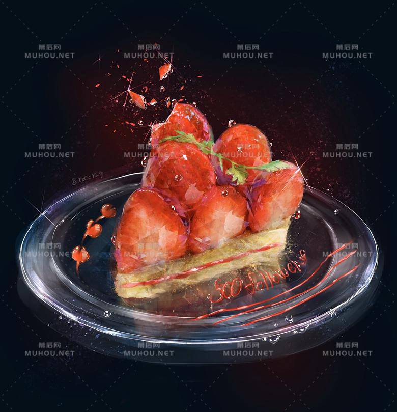 和小草莓相关的那些甜品插画作品插图2
