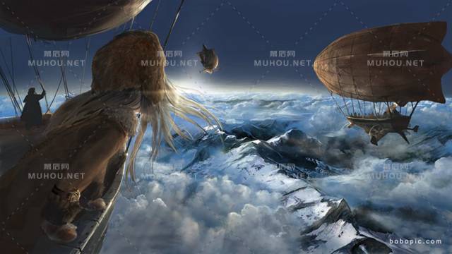 和冬天的白雪有关的唯美插画