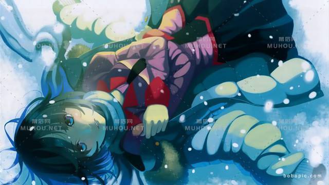 和冬天的白雪有关的唯美插画