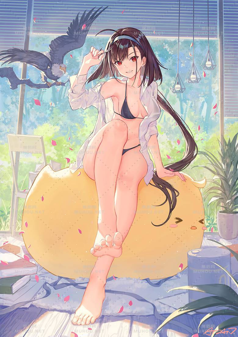 倍感清凉的泳装女孩插画作品插图5