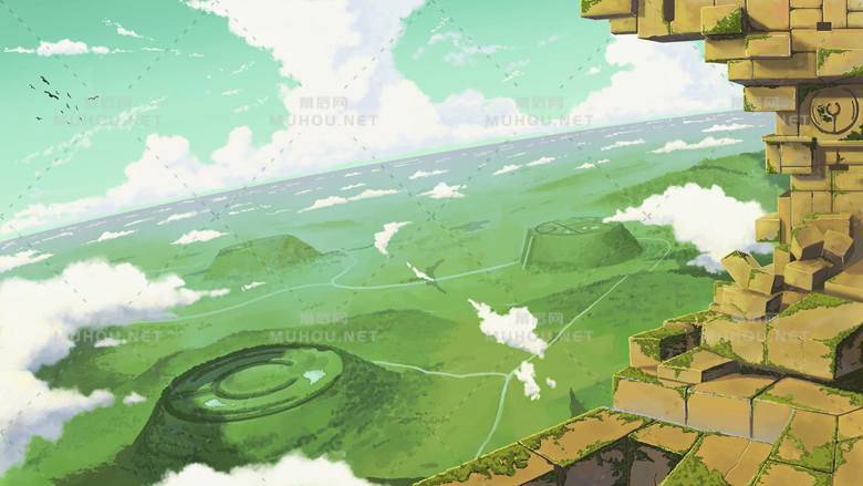 大片草地的美景真棒诶插画作品插图