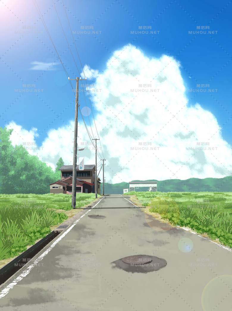 大片草地的美景真棒诶插画作品插图2