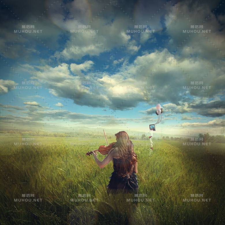 大片草地的美景真棒诶插画作品插图3