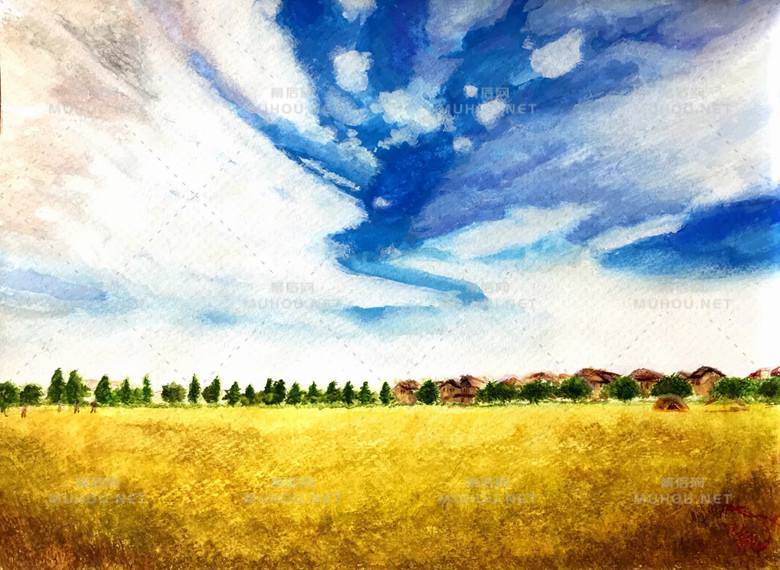 大片草地的美景真棒诶插画作品插图5