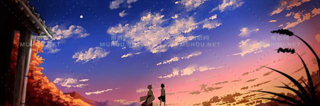 蔚蓝的二次元天空风景插画作品插图