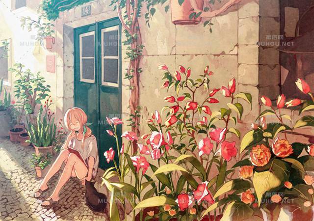 和花草植物相关的唯美插画