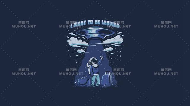 身处太空中的宇航员精美插画6张