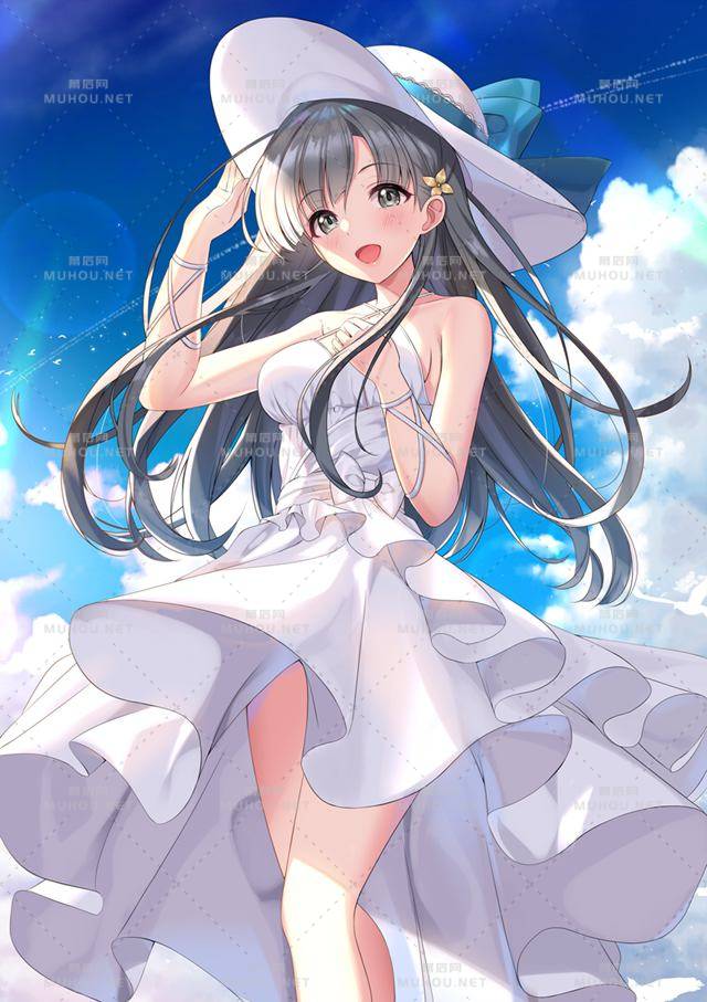 穿着清凉性感的夏季少女插画