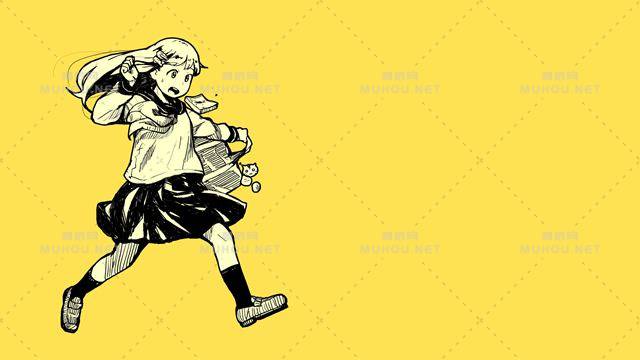 奔跑运动的人物running超清插画