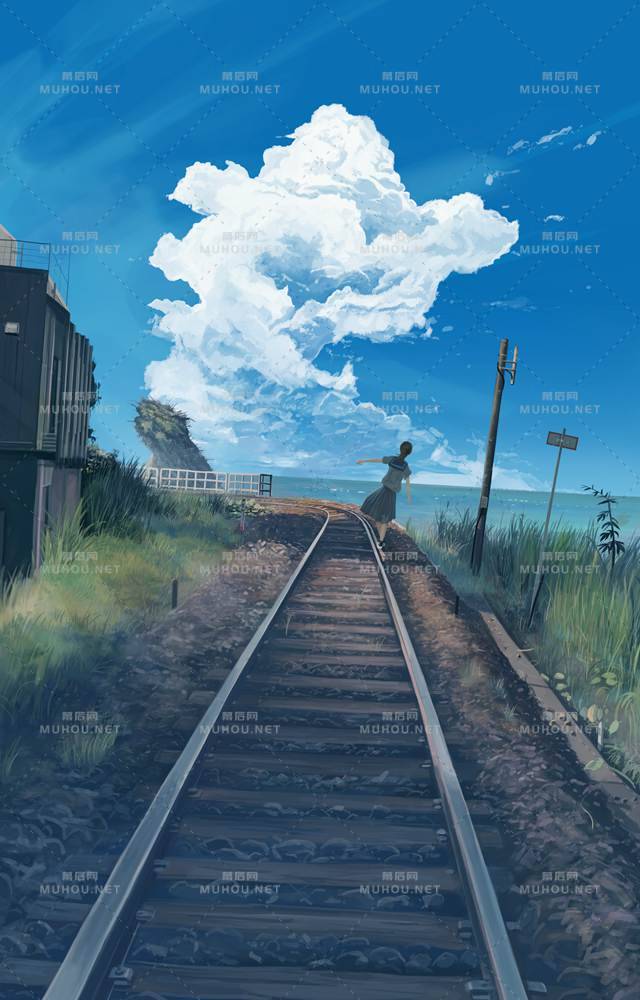 天空和云层超美的插画