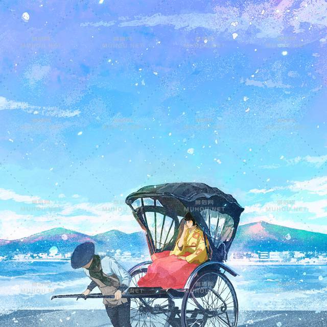 日式和风户外场景插画