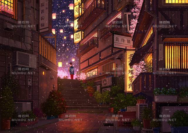 美轮美奂的二次元风景插画