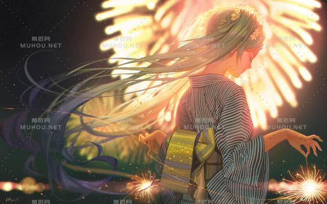 浪漫的焰火风景插画推荐