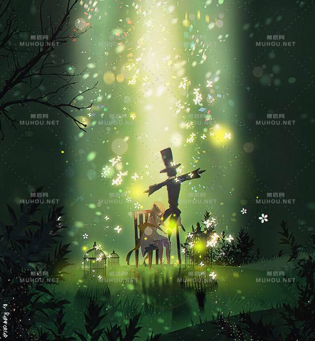 置身于魔法世界的唯美插画