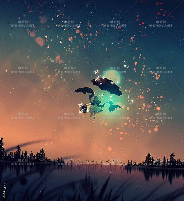 置身于魔法世界的唯美插画