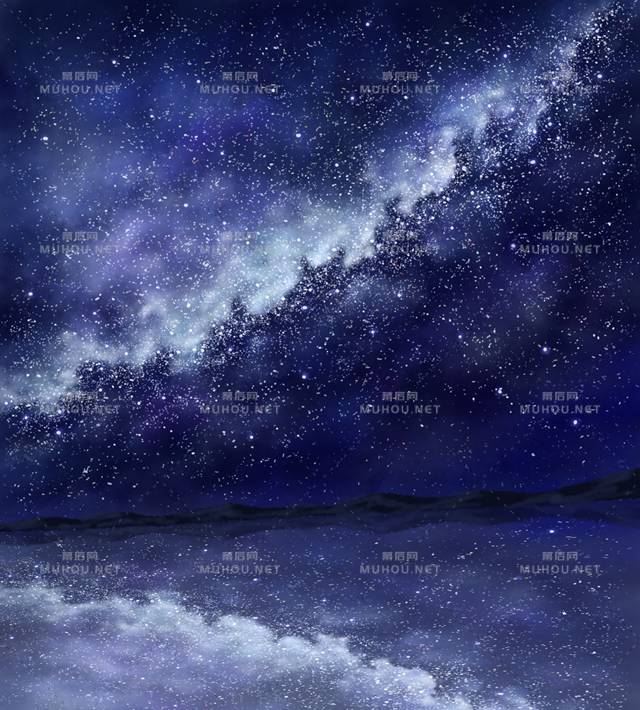 优美的星空银河风景插画