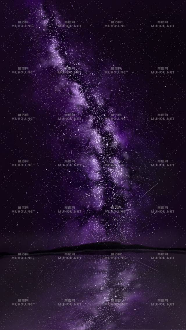 优美的星空银河风景插画