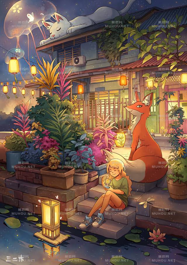 好看的河边风景插画专辑