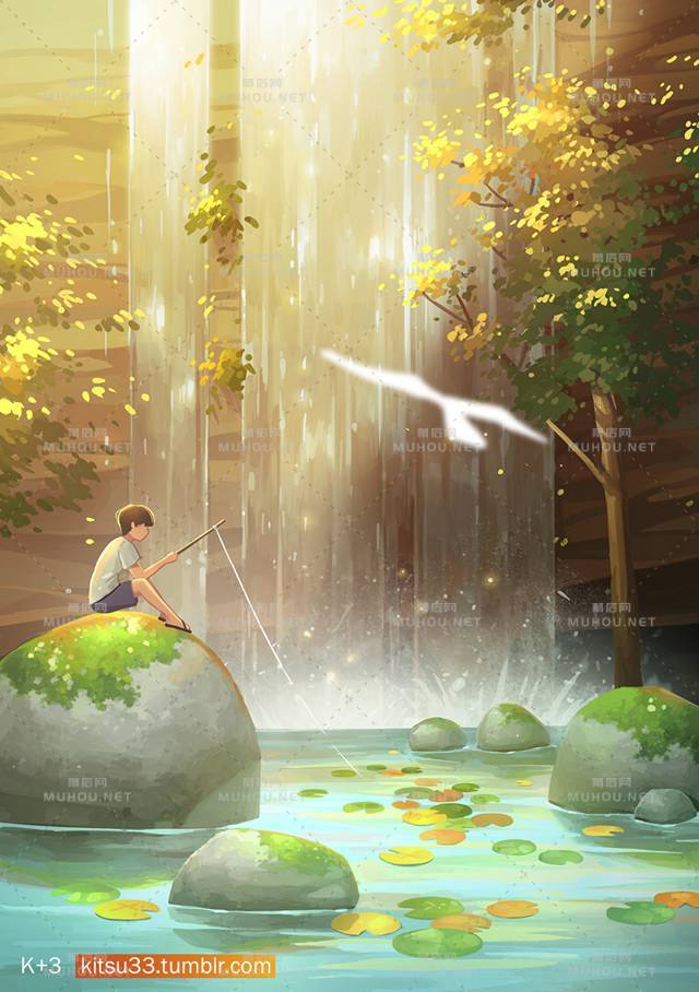 好看的河边风景插画专辑