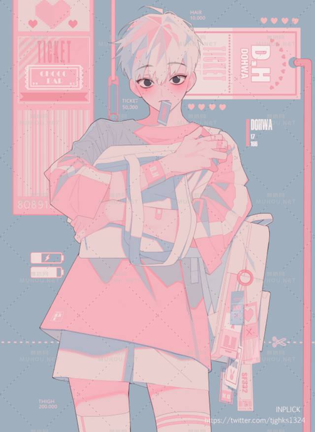 韩国插画师INPLICK帅气男孩插画