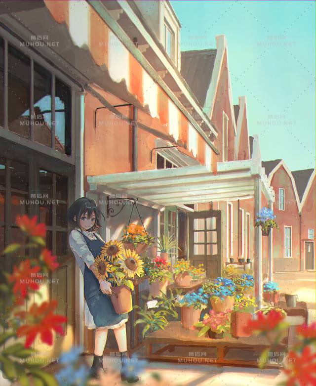 超美的花店场景插画专辑