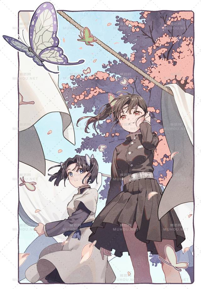 超美的栗花落香奈乎同人插画作品