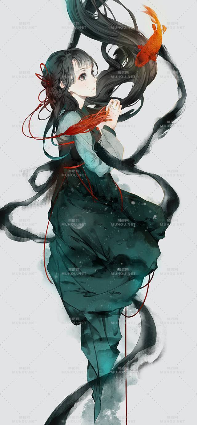 气质绝佳的古装女孩人物插画