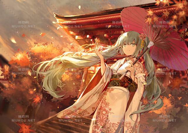 一起赏枫叶之美的人物插画精选