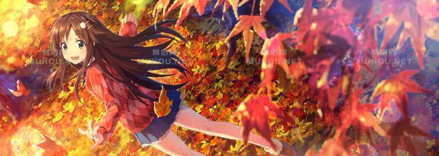 一起赏枫叶之美的人物插画精选