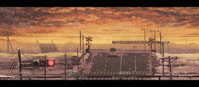 转瞬即逝的天空风景插画