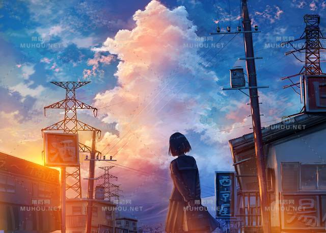 被施了魔法的绝美天空风景插画