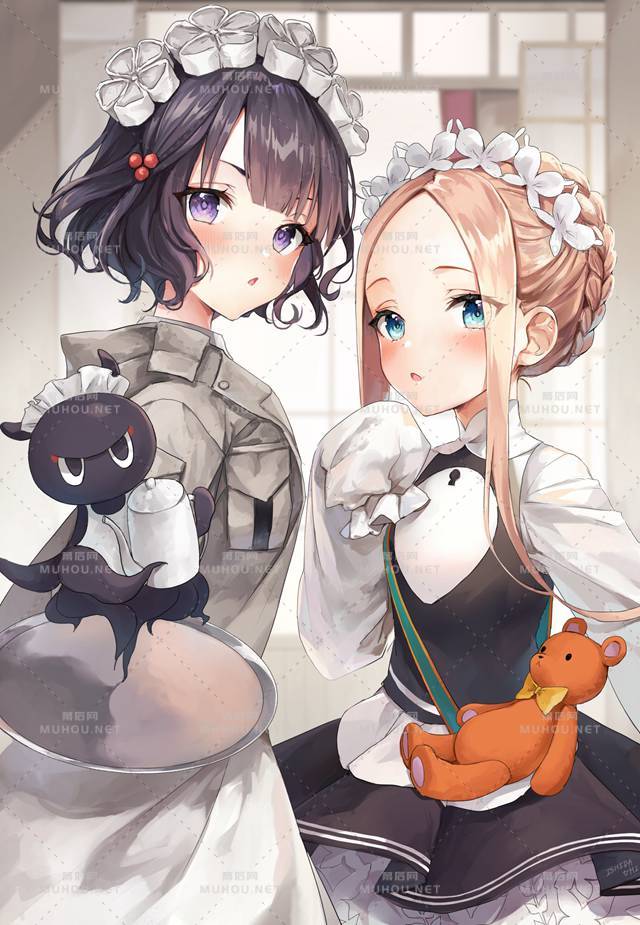 甜美可人的女仆装少女插画